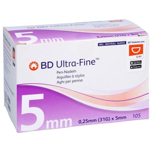 BD ULTRA-FINE Pen-Nadeln 5 mm 31 G 0,25 mm Produktbild