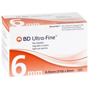 BD ULTRA-FINE Pen-Nadeln 6 mm 31 G 0,25 mm Produktbild