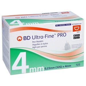 BD ULTRA-FINE PRO Pen-Nadeln 4 mm 32 G 0,23 mm Produktbild