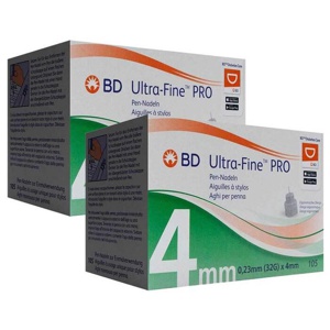 BD Ultra-Fine Pro Pen-Nadeln 4 mm 32 G, 2x105 St Kanüle Produktbild
