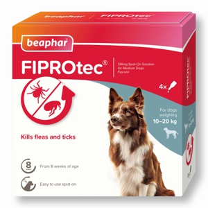 beaphar FIPROtec® Flea & Tick Spot-on For Dogs - M (10-20kg) product image