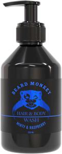 Beard Monkey Hair & Body Wash Mint & Raspberry 250 ml produkt bild