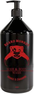 Beard Monkey Hair & Body Orange & Cinnamon 1000 ml produkt bild