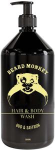 Beard Monkey Hair & Body Oud & Saffron 1000 ml produkt bild