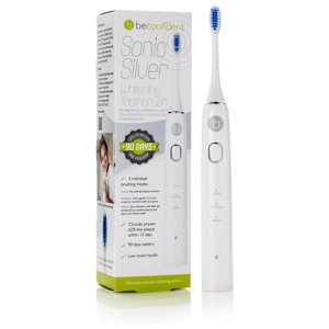 Beconfident Sonic Silver Toothbrush White/Silver 1 st produkt bild