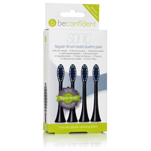 Beconfident Sonic Toothbrush heads Regular Black, 4 st produkt bild