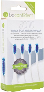 Beconfident Twin pack Beconfident Sonic tootbrush heads. White. produktbilde