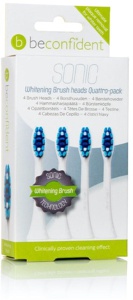 Beconfident Whitening Sonic 4-pack tootbrush heads white produktbilde