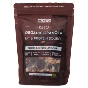BeKeto KETO Organic Granola Cocoa & Chocolate Chips 250 g produktbillede