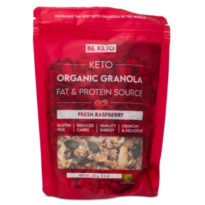 BeKeto KETO Organic Granola Fresh Raspberry 250 g produktbillede