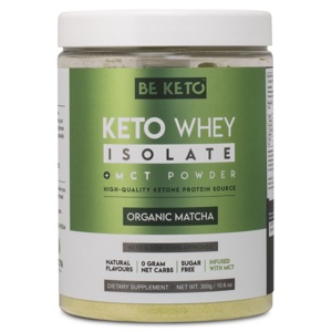 BeKeto KETO Whey Isolate + MCT Organic Matcha 300 g produktbillede
