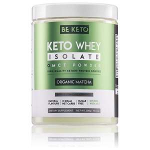 BeKeto Whey isolate + MCT Organic Matcha 300 g produkt bild