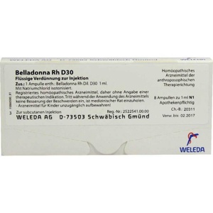 Belladonna RH D 30 Ampullen, 8X1 ml Ampullen Produktbild