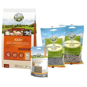 Bellfor Futterset für körperlich aktive Hunde - Premium PUR Aktiv + Fitness Pulver + Soft-Snacks 2,980 g Produktbild