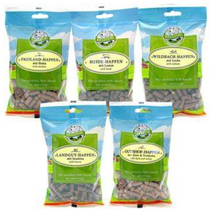 Bellfor Mix 5 Soft-snacks für Hunde - Freiland-Happen 200g + Heide-Happen 200g + Wildbach-Happen 200g + Landgut-Happen 200g + Gutshof-Happen 200g Produktbild