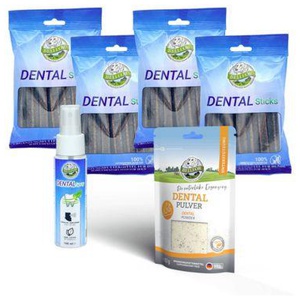 Bellfor Sparset für eine optimale Zahnpflege beim Hund - Dental Pulver 80 g + Dental Sticks 4 x 100 g + Dental Spray 100 ml Produktbild