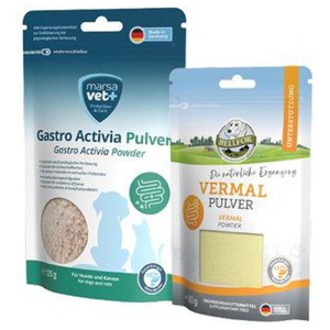 Bellfor Sparset für Hunde mit Ergänzungsfuttermitteln – Vermal (80 g) und Gastro Activia (80 g) Produktbild