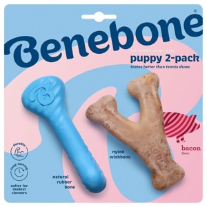 Benebone Gummiben & Wishbone Tuggleksaker till Valp 2-pack produkt bild