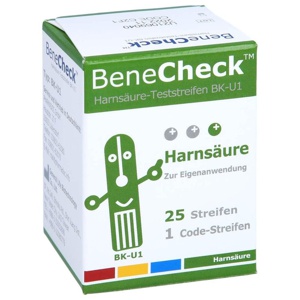 BENECHECK Harnsäure-Teststreifen BK-U1 1X25 St Teststreifen Produktbild