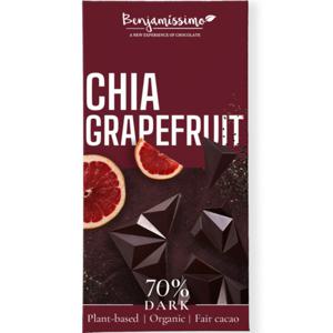 Benjamissimo Choklad Mörk 70 % Chia & Grapefrukt 60 g produkt bild