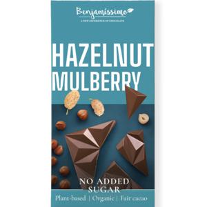 Benjamissimo Choklad Mylk Rostad Hasselnöt & Mullbär Sockerfri 60 g produkt bild