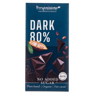 Benjamissimo Chokolade Sukkerfri Mørk 80% 60 g produktbillede