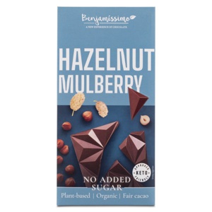 Benjamissimo Chokolade Sukkerfri Ristet hasselnød & morbær 60 g produktbillede