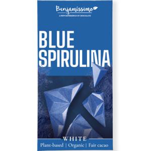 Benjamissimo Vit choklad Blå spirulina EKO 60 g produkt bild