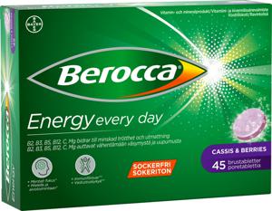 Berocca Energy Cassis & Berries 45 brustabletter produkt bild