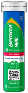 Berocca Mind Effervescent Tablets Berry Flavour Pack of 15 product image