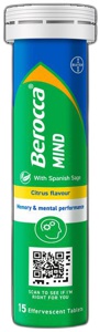 Berocca Mind Effervescent Tablets Citrus Flavour Pack of 15 product image