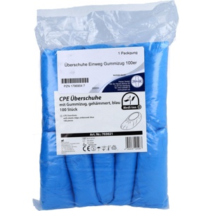 ÜBERSCHUHE Einweg CPE m.Gummizug blau Produktbild