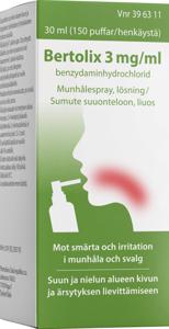 Bertolix Munhålespray, lösning 3mg/ml Sprayflaska 30ml (150 puffar) produkt bild