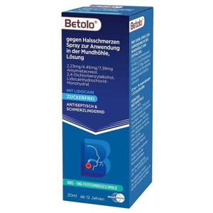Betolo® gegen Halsschmerzen Rachenspray, 20 ml Spray Produktbild
