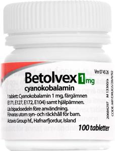 Betolvex, filmdragerad tablett 1 mg 100 st