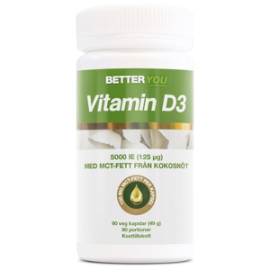 Better You Vitamin D3 5000IE + MCT Fett 90 kapslar produkt bild