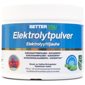 Better You Elektrolytpulver, Hallon, 150 g produkt bild