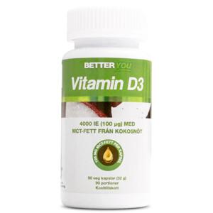 Better You Vitamin D3 4000 IE + Kokosolja 90 kaps produkt bild