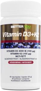 Better You Vitamin D3 4000IE + K2 100µg - 60 kaps produkt bild