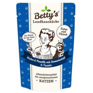 Betty's Landhausküche Frischebeutel Huhn und Forelle mit Borretschöl 12x 100g für Katze Produktbild