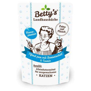 Betty's Landhausküche Frischebeutel Pferd Pur 12x 100g für Katze Produktbild