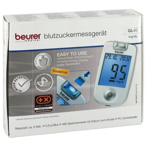 BEURER GL40 Blutzuckermessgerät mg/dl codefree 1 St Produktbild