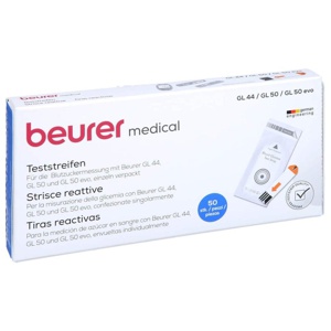 BEURER GL44/GL50 Blutzucker-Teststreifen Folie 50 St Teststreifen Produktbild