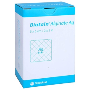 BIATAIN Alginate Ag Kompressen 5x5 cm mit Silber Produktbild