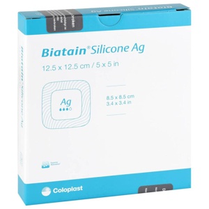 Biatain Silicone Ag Schaumverband 12,5x12,5 cm Produktbild
