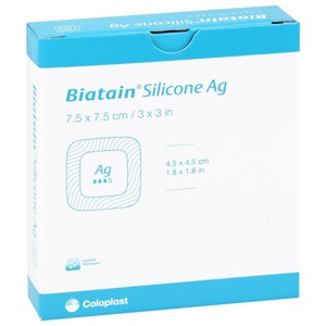 Biatain Silicone Ag Schaumverband 7,5x7,5 cm Produktbild