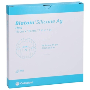 Biatain Silicone Ag Schaumverband Ferse 18x18 cm Produktbild
