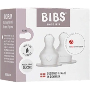 BIBS Baby Bottle Nipple Round Silicone Thick Flow - 2 stk. produktbillede