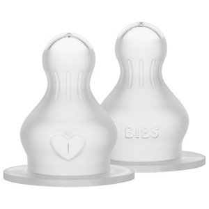 BIBS Baby Bottle Nipple Round Silicone Slow Flow 2 stk produktbilde