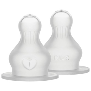 BIBS Baby Bottle Nipple Round Silicone Thick Flow 2 st produkt bild